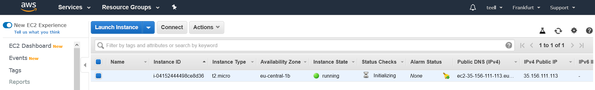 Instance Running