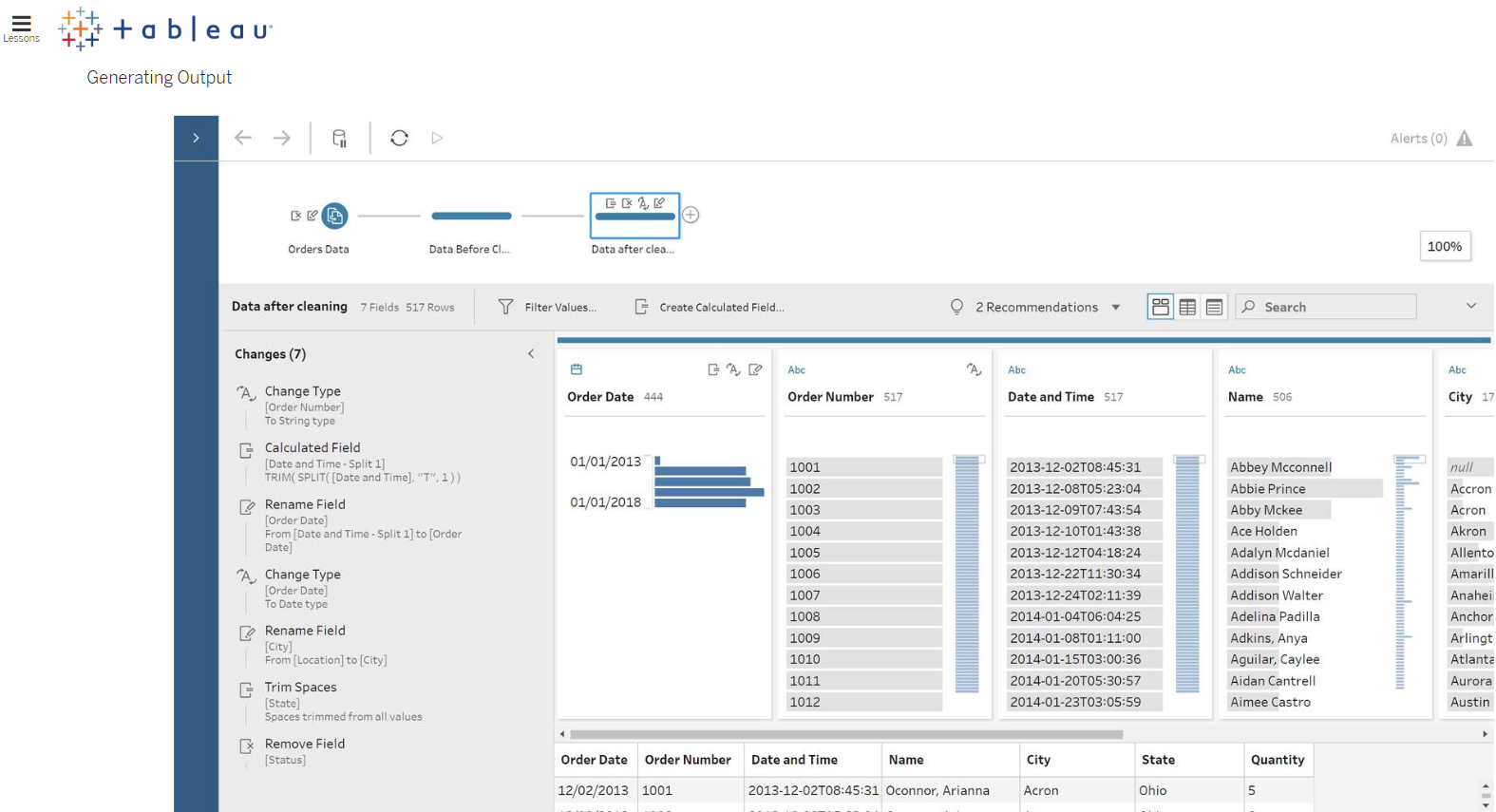 start of output file